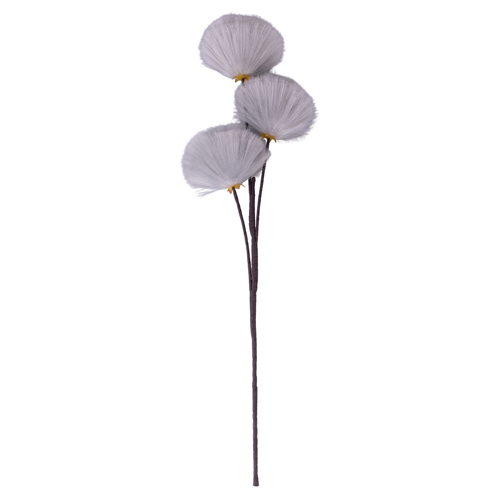 <p>Ramo decorativo artificiale con soffioni h. 80 cm, grigio perla, Sibilla</p>