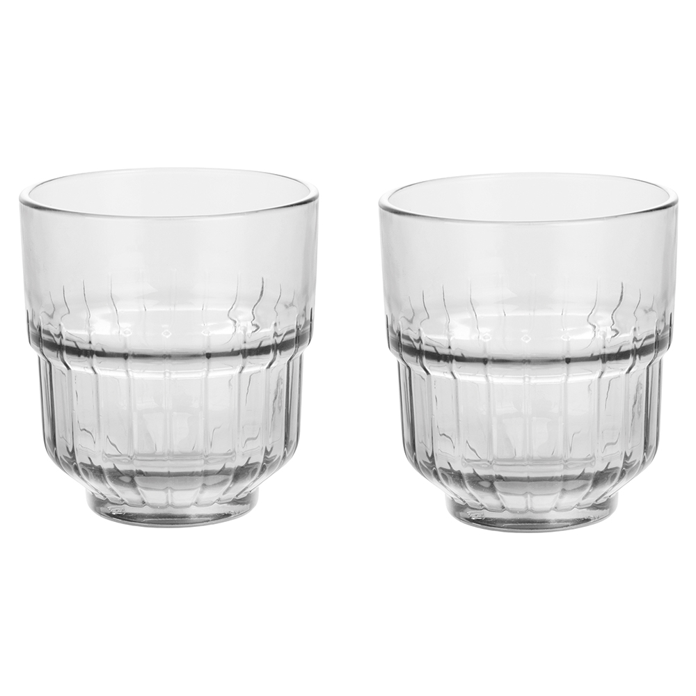 Set 2 bicchieri impilabili 340 ml, trasparente, Vertical Sibilla