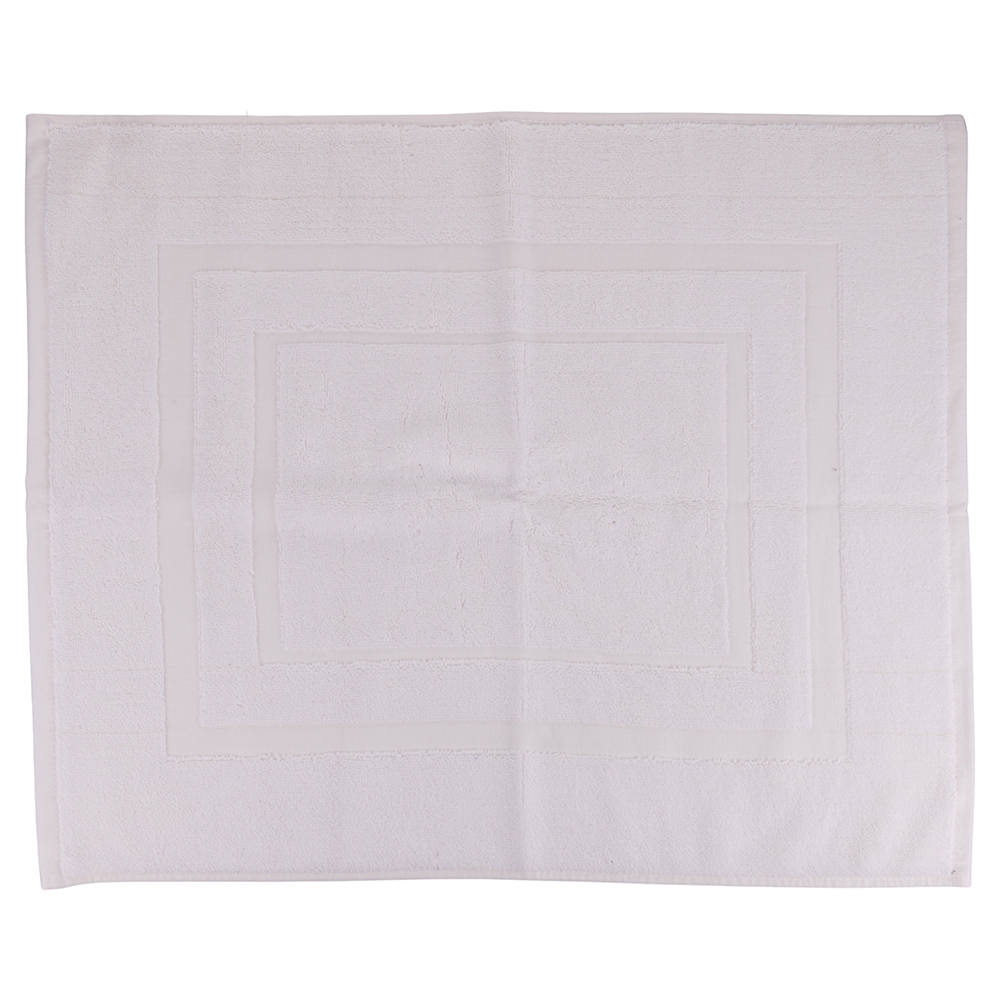 Tappeto bagno 50x60 cm in cotone, bianco, Sibilla