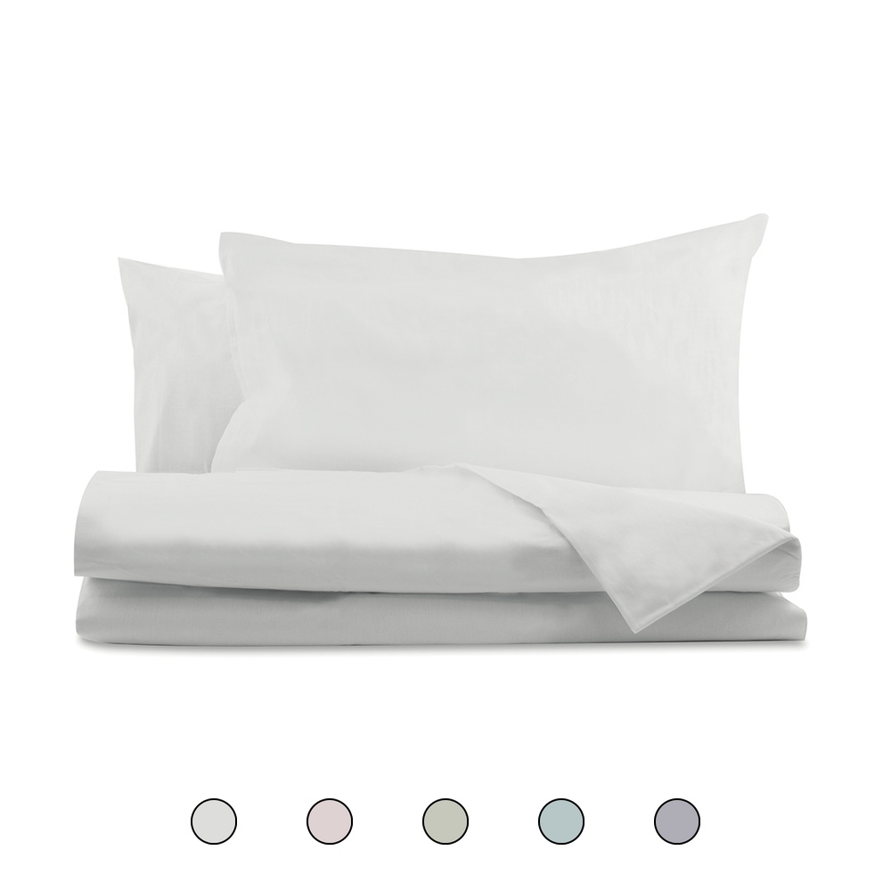 Completo letto matrimoniale in microfibra, con angoli, Sibilla