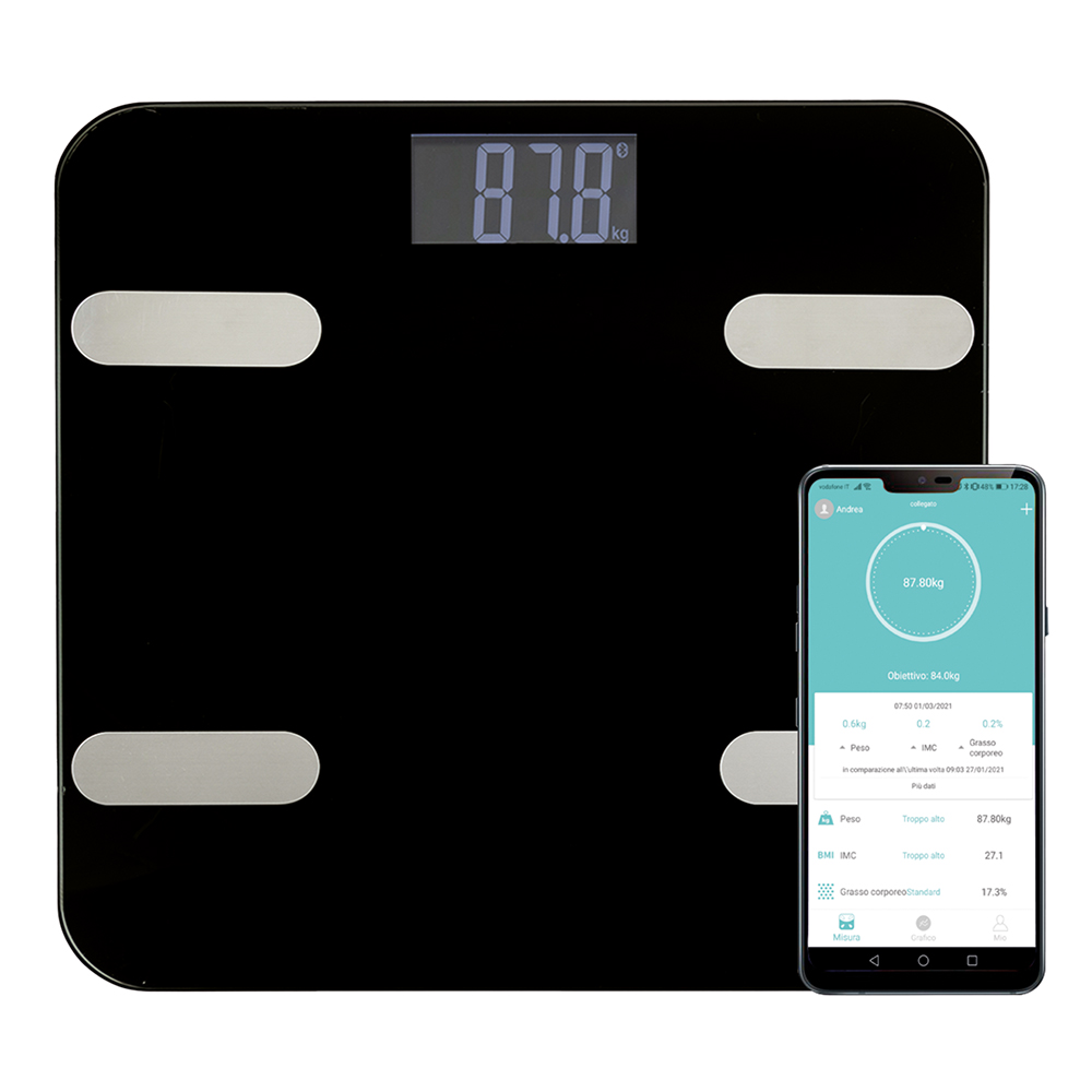 Bilancia Pesapersone analisi corporea, fitdays app, Kooper