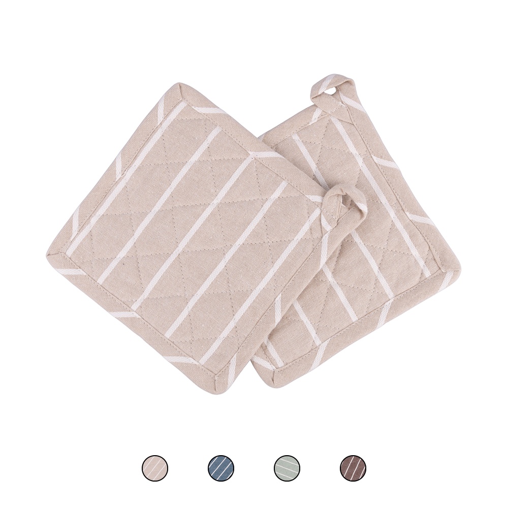 <p>Set 2 presine da cucina in policotone 18x18 cm, Sibilla</p>