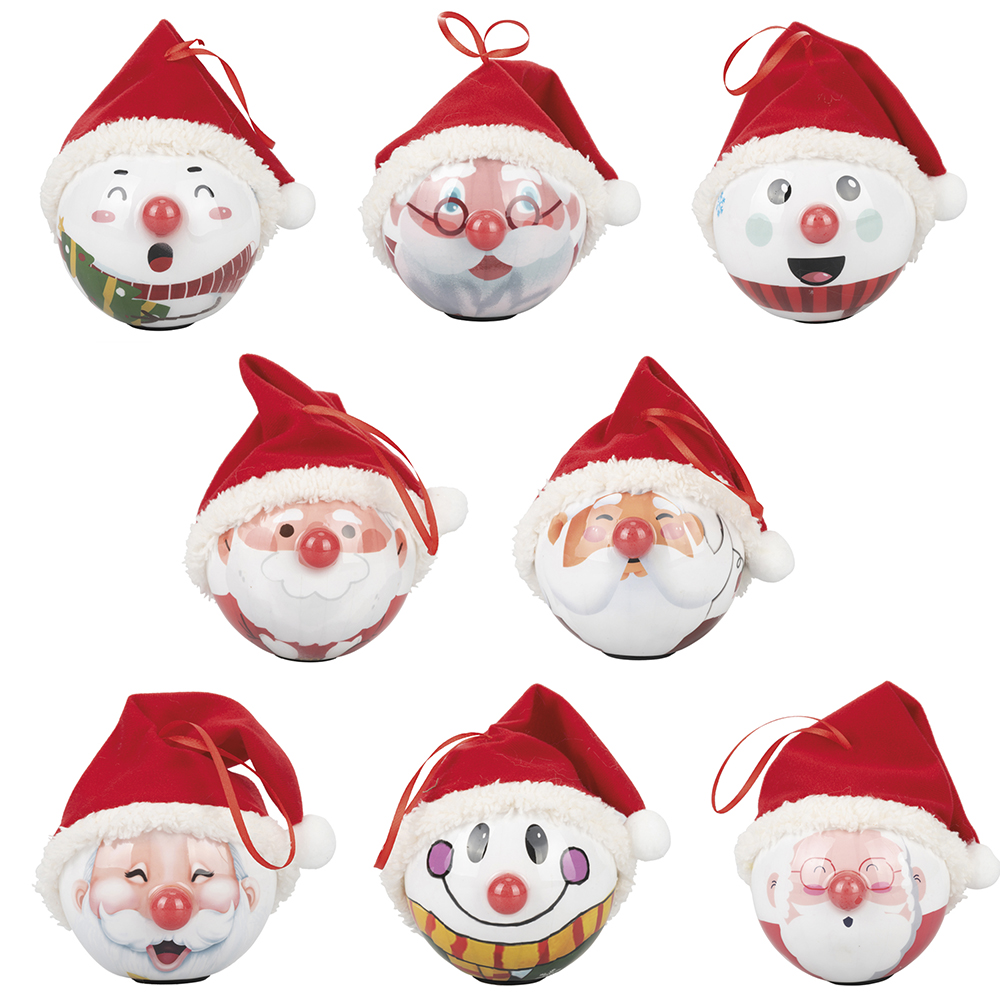 Palla natalizia led con cappello a batteria, Santa's House