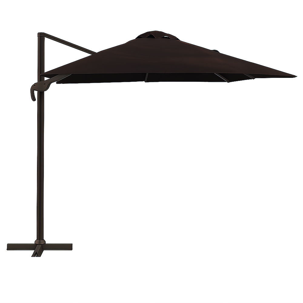 <p>Ombrellone lampara marrone 3x4 m struttura tortora, Deluxe Esté</p>