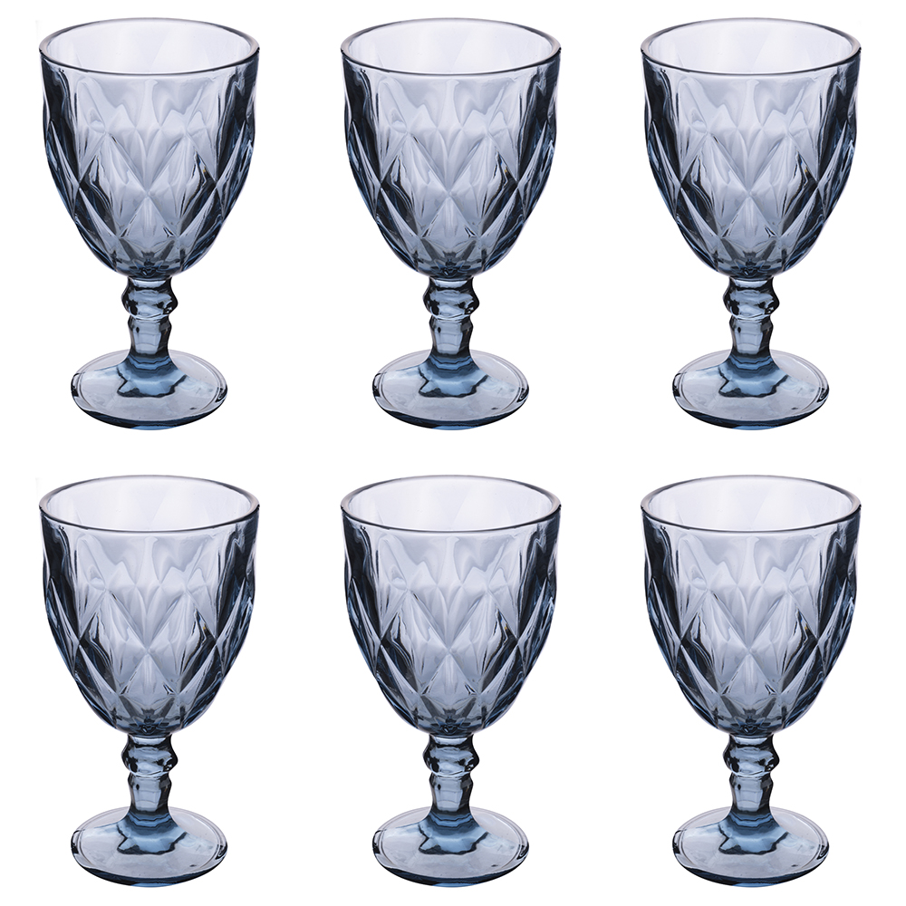 Set 6 calici 340 ml, blu, Elizabeth Sibilla