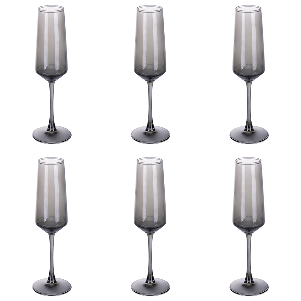 Set 6 flûte 250 ml, fumé, Rubino Sibilla