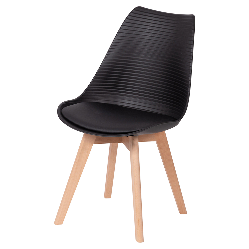 Sedia arredo design moderno, gambe in legno e seduta imbottita, Metropolitan Sibilla