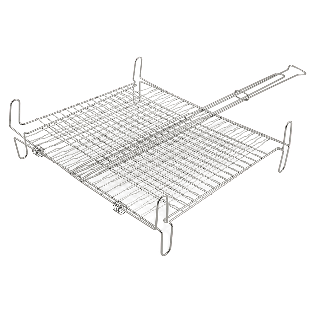 Graticola doppia in acciaio 45x40 cm, BestBQ