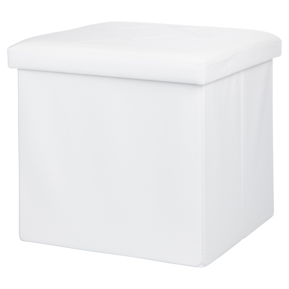 Pouf contenitore multiuso 38x38xh.38 cm, avorio, Sibilla