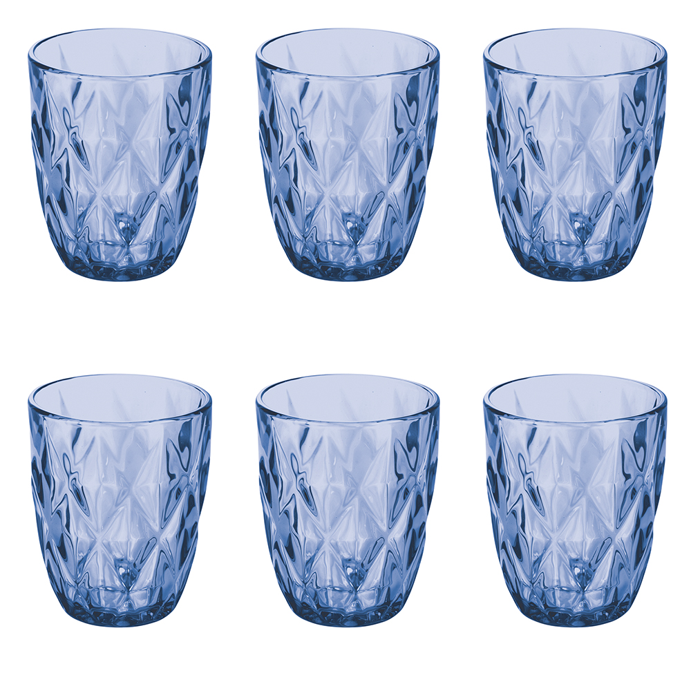 Set 6 bicchieri acqua 340 ml, blu, Celine Sibilla