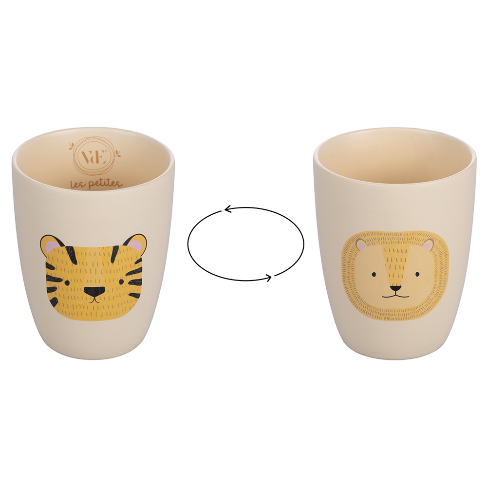 Bicchiere porta spazzolini/penne kids in porcellana, Les Petites Safari