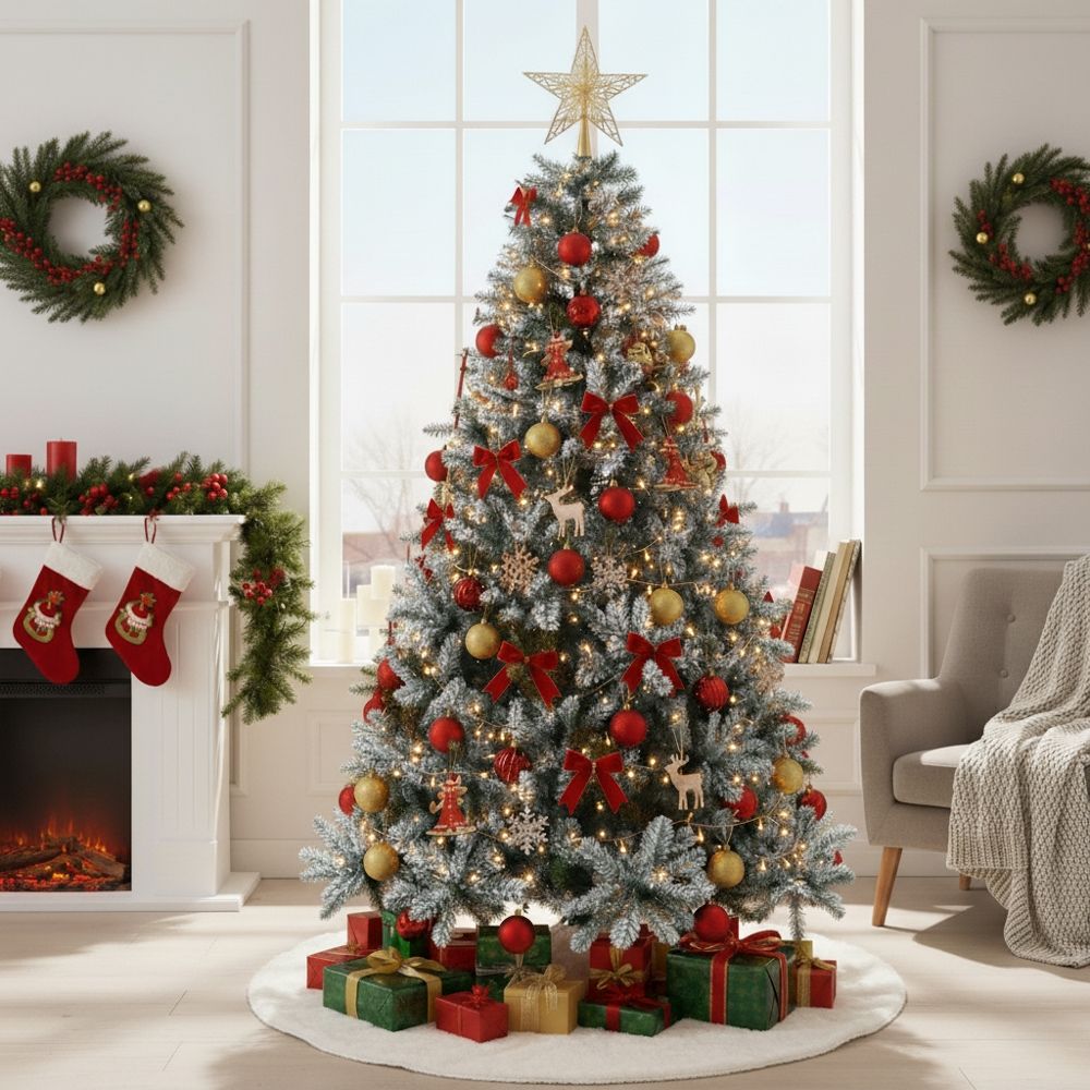 Albero di Natale innevato circa 1200 rami h. 230 cm, Himalaya Santa's House