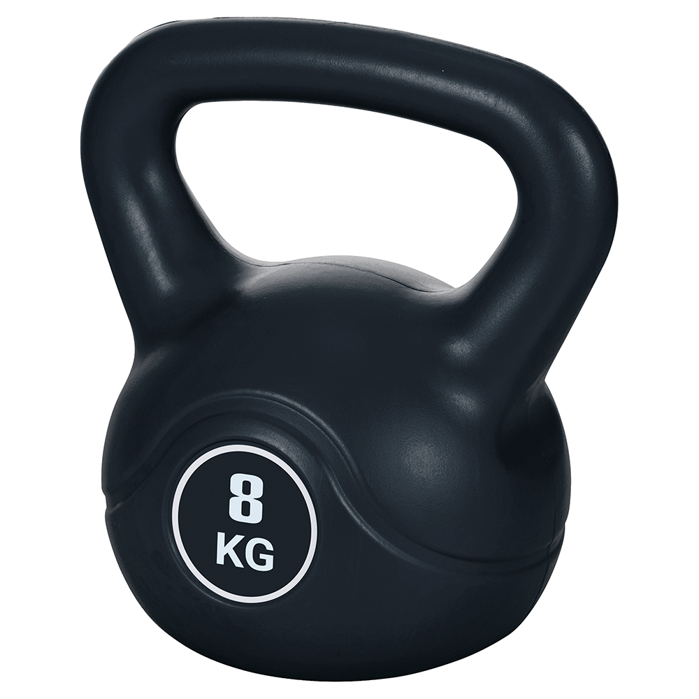 <p>Kettlebell 8 Kg per allenamento, nero, FitLover</p>