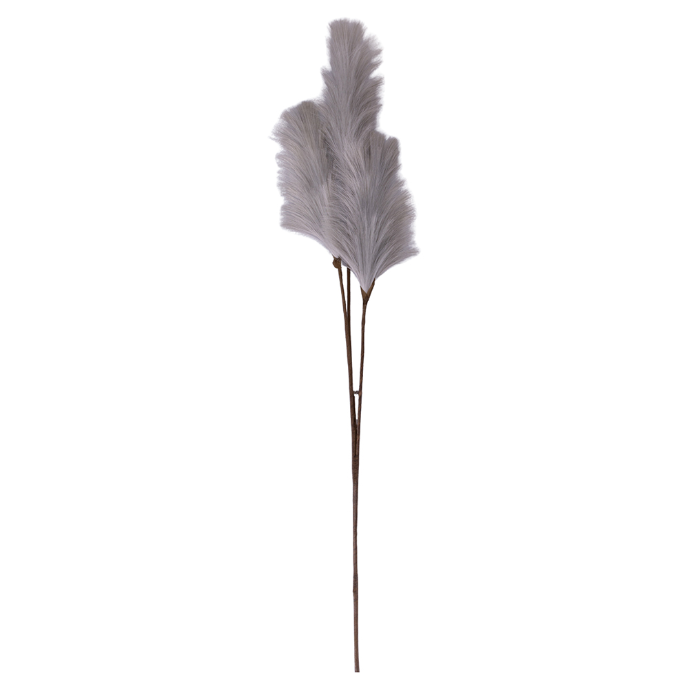 <p>Ramo decorativo artificiale con piume h. 100 cm, grigio perla, Sibilla</p>