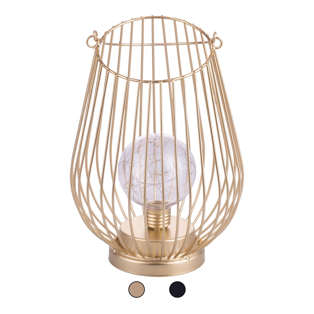 Lampada da tavolo in ferro a batteria, taglio inclinato, Ø16x22 cm, Sibilla