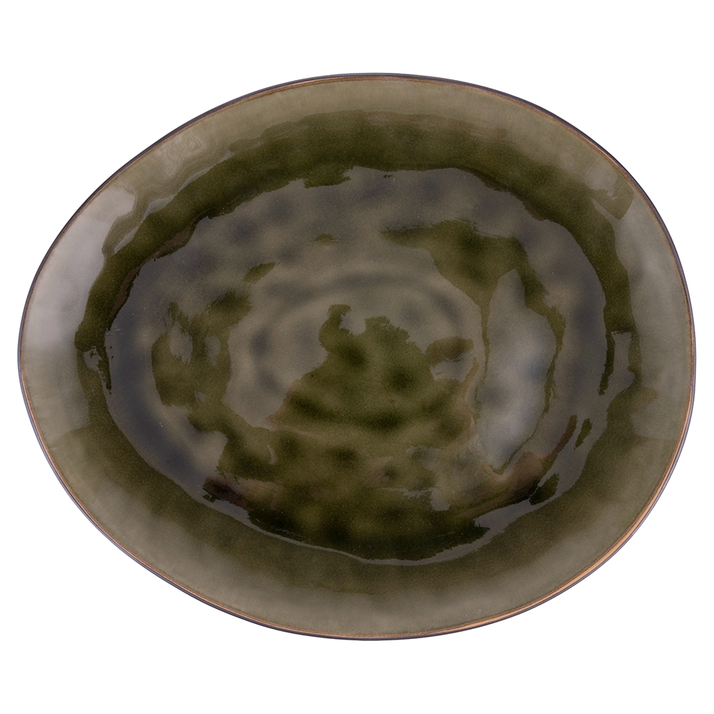 Piatto piano ovale in gres bicolor, The Market