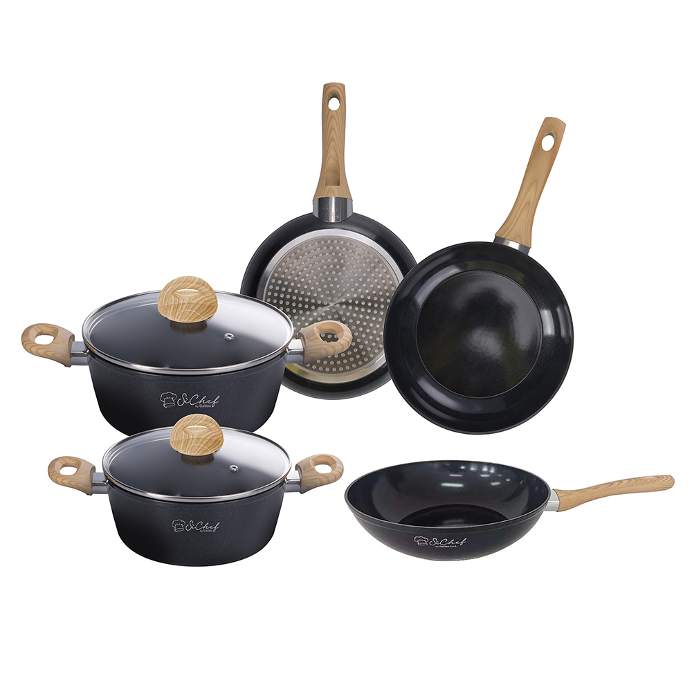 Batteria 7 pezzi, rivestimento in ceramica, induzione, Osaka SìChef