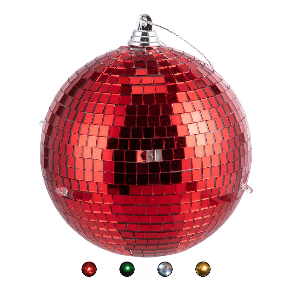 Palla natalizia disco ball 6 led a batteria, Santa's House