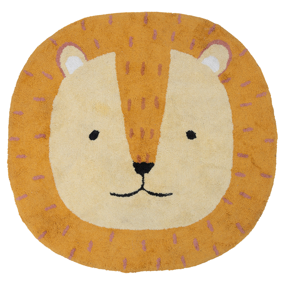 Tappeto tondo bambini 100 cm, design leone, Les Petites