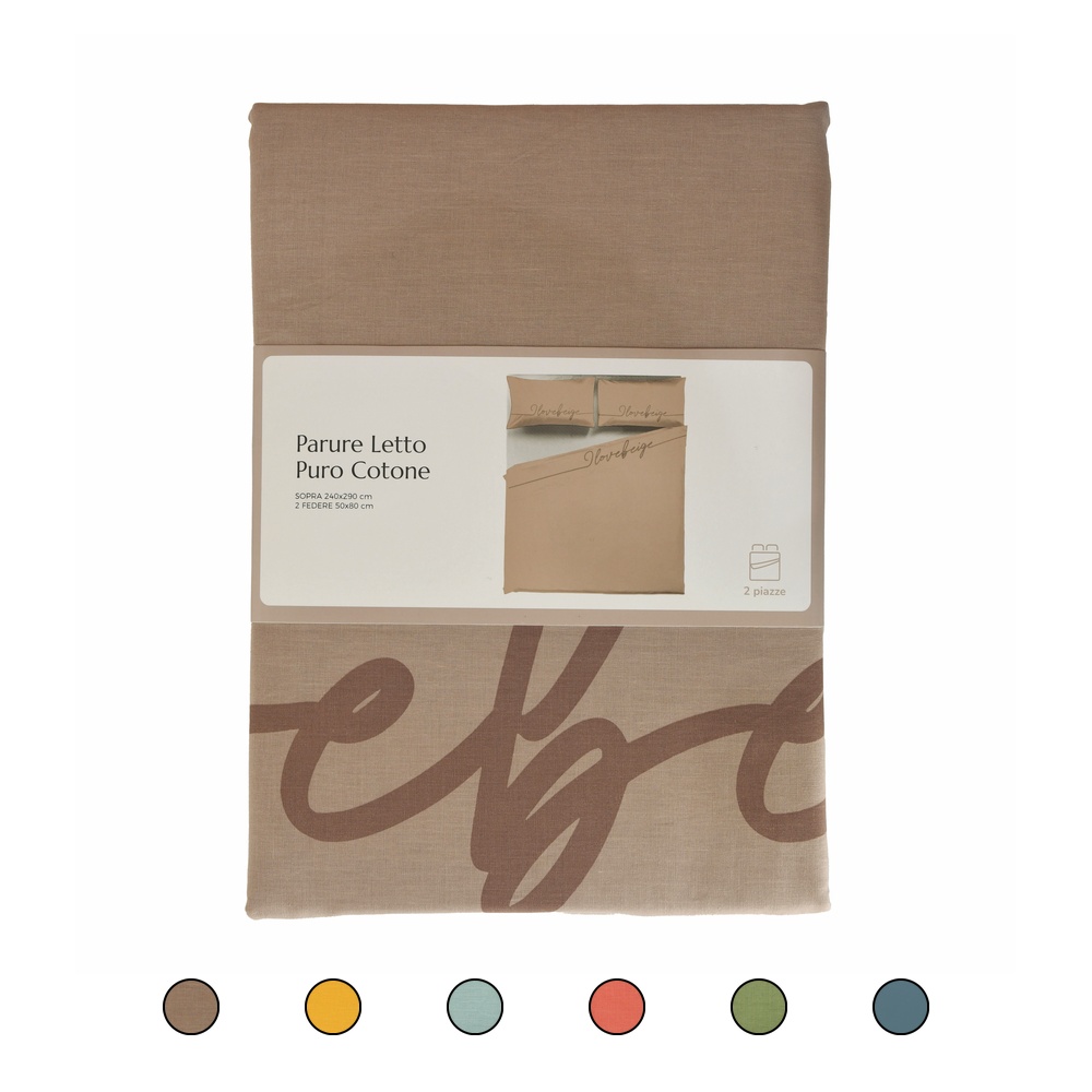 Parure letto matrimoniale in cotone, I love