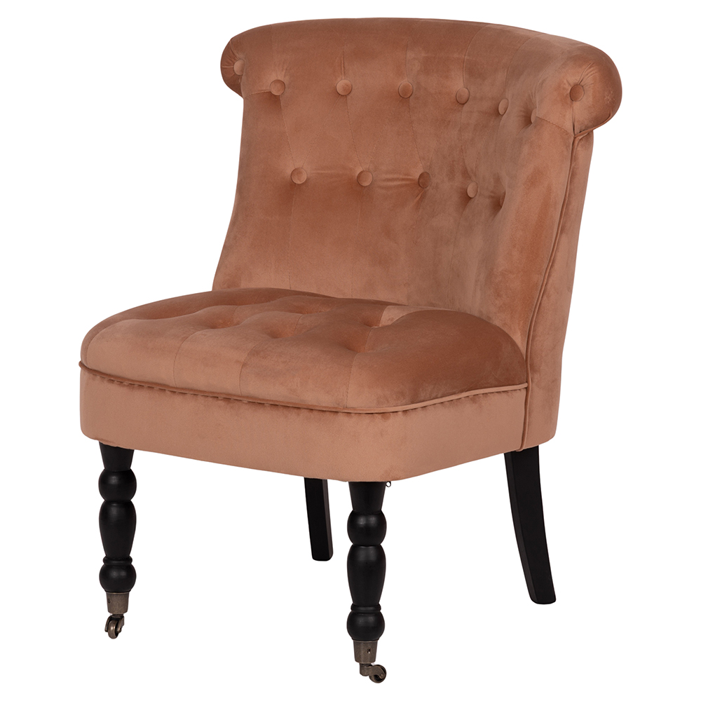 Poltrona salotto design vintage, cammello, Sibilla