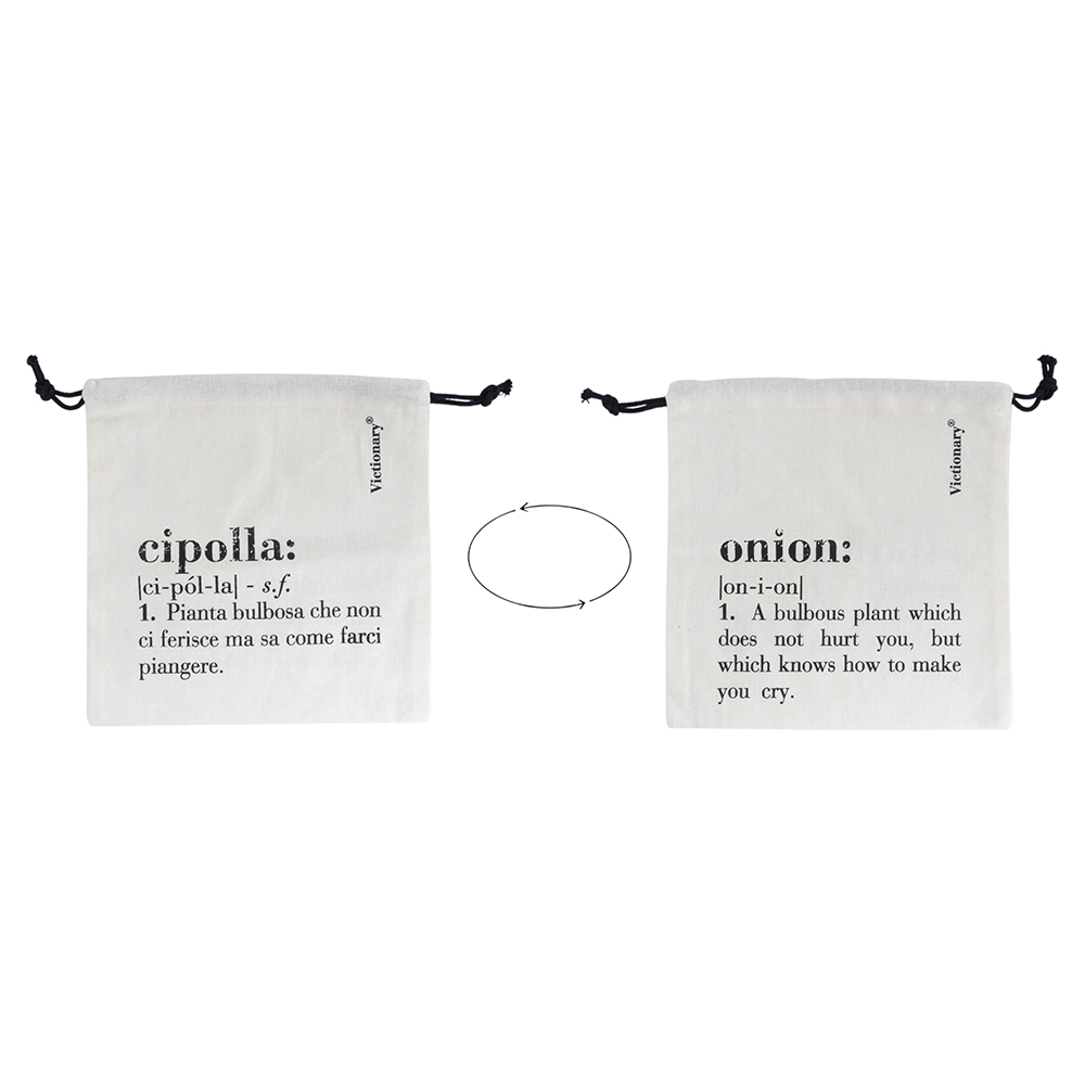 Sacchetto cipolla in cotone con laccetto, double face, avorio, Victionary