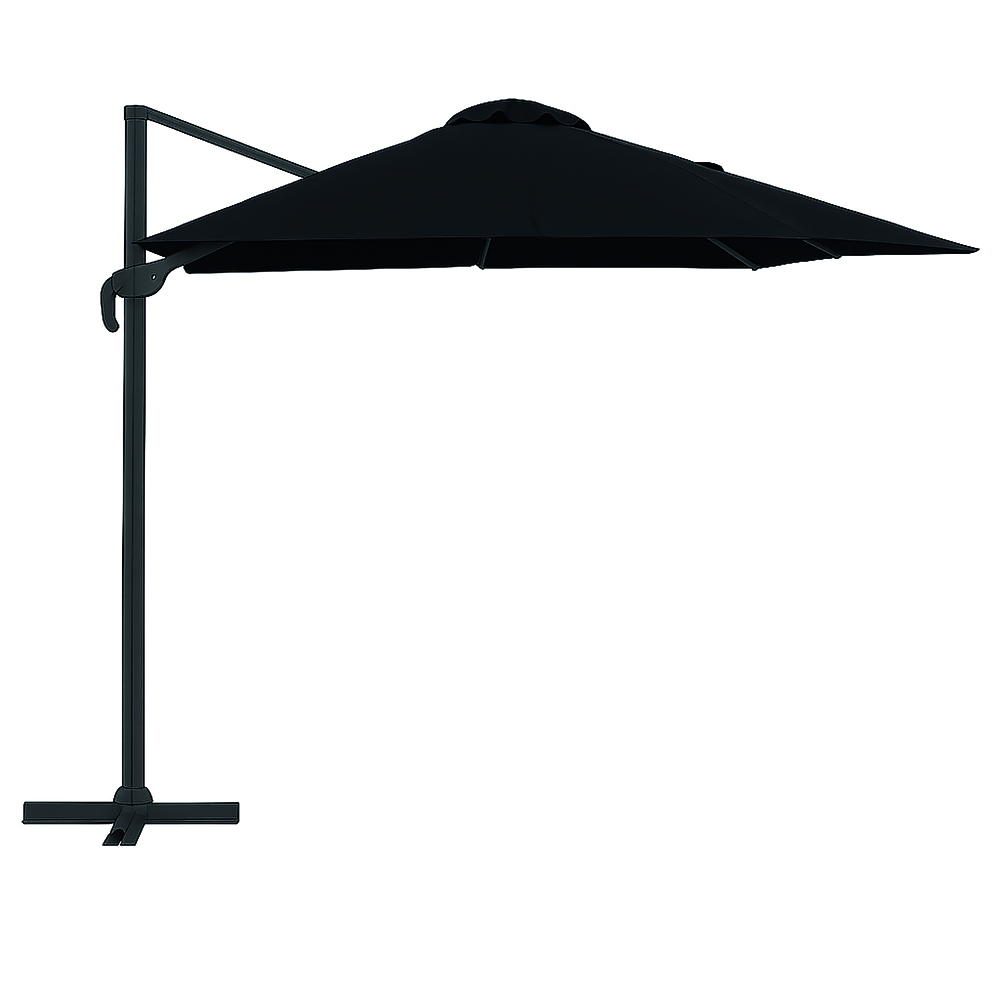 <p>Ombrellone lampara nero 3x4 m struttura nera, Deluxe Esté</p>