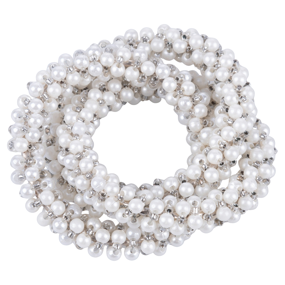 Anello porta tovagliolo, tre cerchi intrecciati con perle