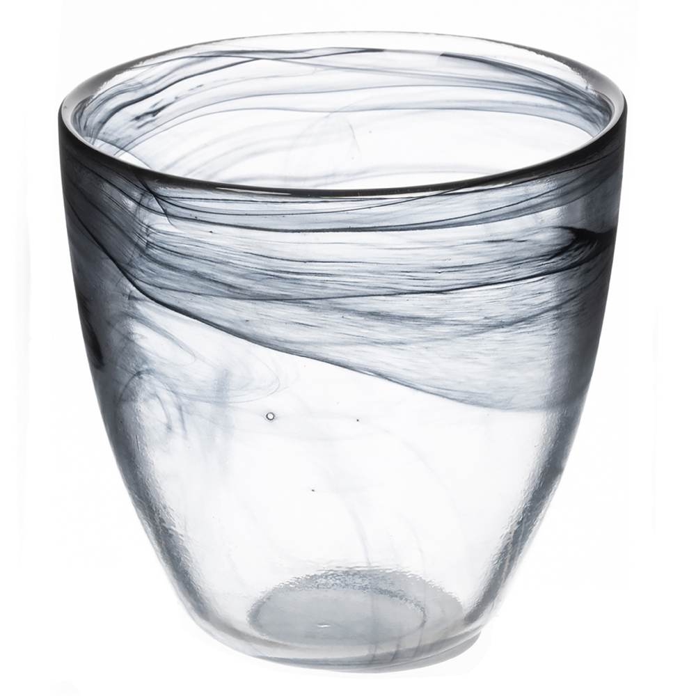 Bicchiere acqua bombato nero 280 ml, Alabastro