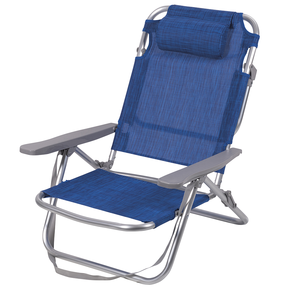 <p>Spiaggina mare con cuscino e braccioli, blu mélange, Brasile Esté</p>