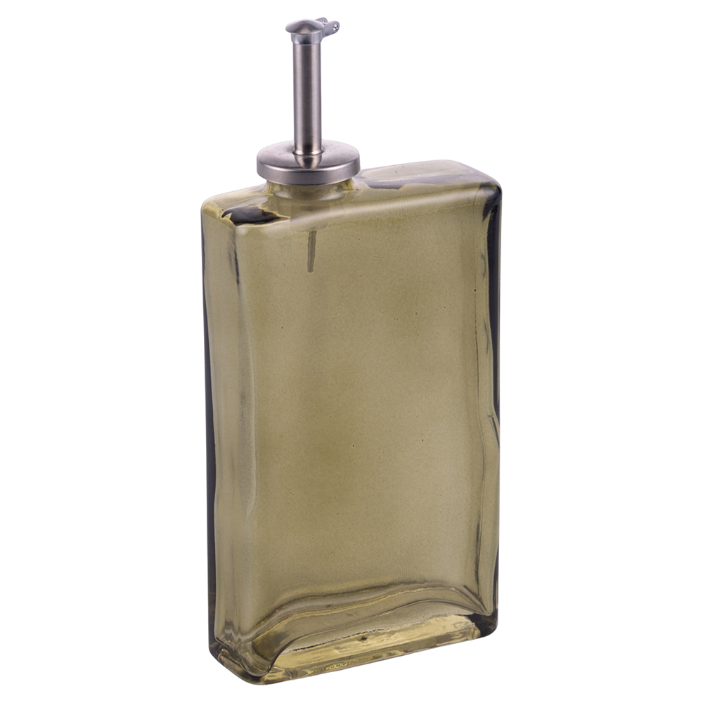 Oliera rettangolare 320 ml in vetro e dosatore in acciaio inox, SìChef