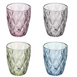 Bicchieri in vetro colorato set 4 bicchieri acqua 240 ml Renaissance