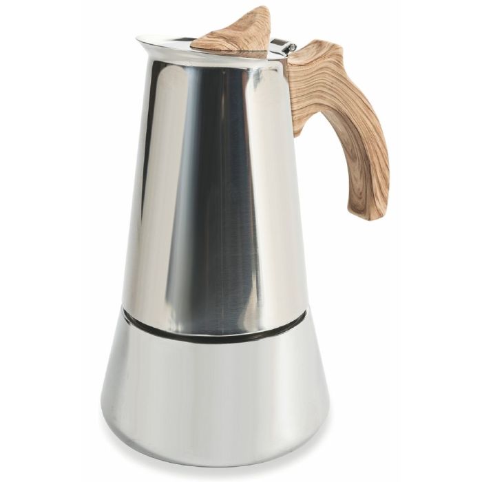 Caffettiera Moka Alinory In Acciaio Inox | 4 Tazze | Adatta A Induzione E Fuoco Aperto | Con Valvola Di Sicurezza - 2