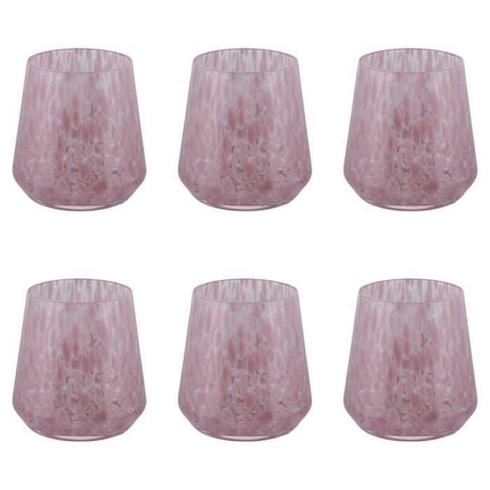 Bicchieri in vetro HB, set da 6 pezzi, con cristalli Hiball, taglio