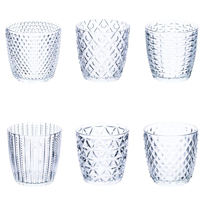 Set 6 Bicchieri Acqua in Vetro Temperato Serigrafati - Sorridi Sempre