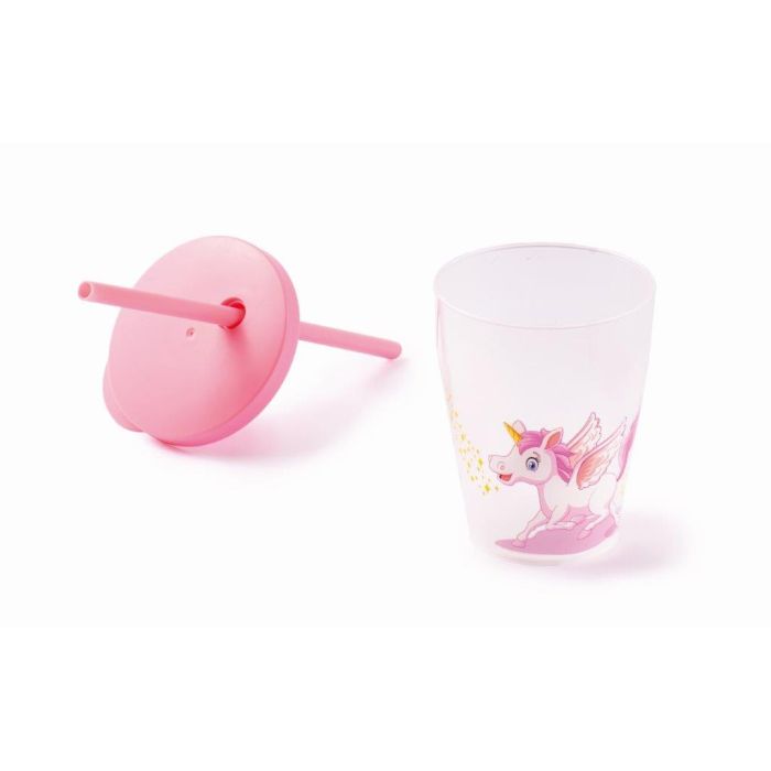 WELLGRO Set di bicchieri colorati con coperchio e cannuccia, 500 ml, con coperchi di ricambio, riutilizzabili, da cocktail, 4 pezzi