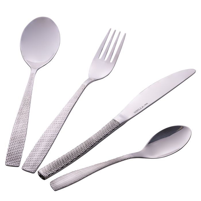 Servizio Posate 6 Persone Aefa 0616 Bistro Servizio Posate, Acciaio Inossidabile, Rosso, 24 Unità Posate Guzzini