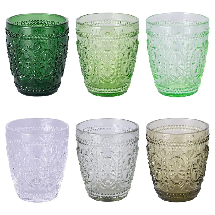 Set 6 bicchieri acqua 300 ml in vetro Imperial Greenery