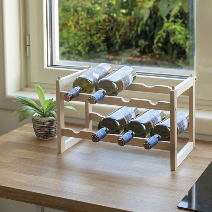 TONLEA Portabottiglie Da Pavimento In Metallo – 4 Ripiani Impilabili – Capacità 24 Bottiglie – 62,9x16,7x41,5 Cm - 3