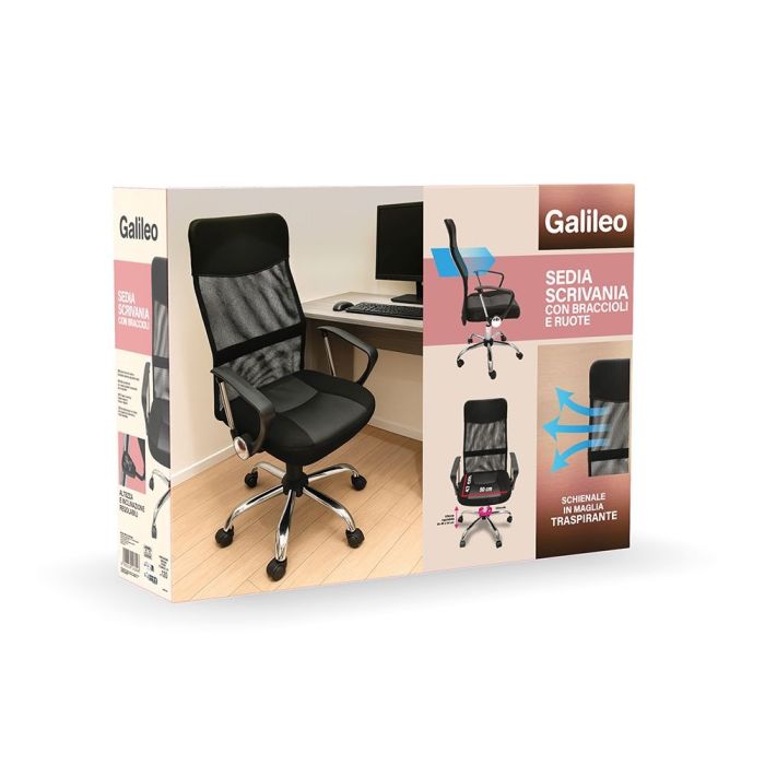 Sedia Da Studio Nera Con Ruote | Vendita di Mobili Online
