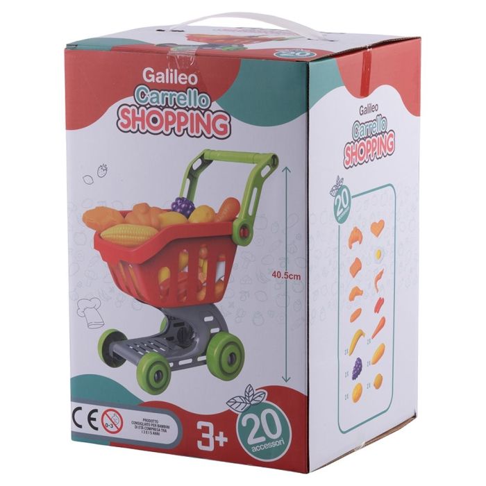 Carrello Della Spesa Per Il Gioco Di Ruolo Dei Bambini – Set Di Giocattoli Per Bambini Con Carrello Da Supermercato Frutta E Cibo Da Tagliare Per Giochi Di Ruolo In Cucina