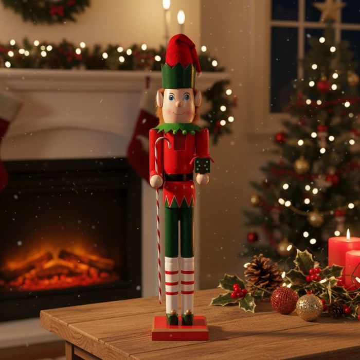 Orso Schiaccianoci 50H Cm 433007 Soldatino Rosso Addobbo Decorazioni Di Natale 8435666333100
