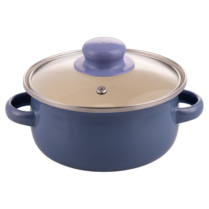 Casseruola Smaltata Con Coperchio 1,5L - Adatta A Induzione - Doppio Contenitore - 2