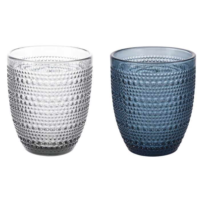 Set 12 Bicchieri E Calici In Vetro Colorato Effetto Pave' - 6 Bicchieri Acqua + 6 Calici Vino, 350 Ml, Lavabili In Lavastoviglie