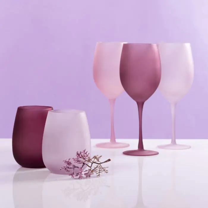 Set 6 bicchieri acqua 600 ml frosted in vetro Happy Hour Pro