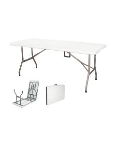 Tavolo richiudibile a valigia bianco 181x74x74 cm