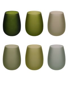 Set 6 bicchieri acqua 600 ml, Happy Hour Greenery