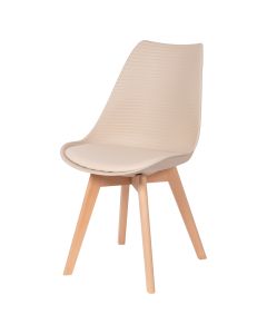 Sedia arredo design moderno, gambe in legno e seduta imbottita, Metropolitan Sibilla