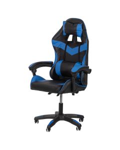 Poltrona gaming high quality con ruote, blu