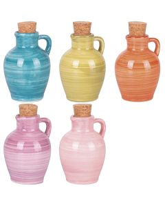 Anfora mini oliera in ceramica tappo in sughero
